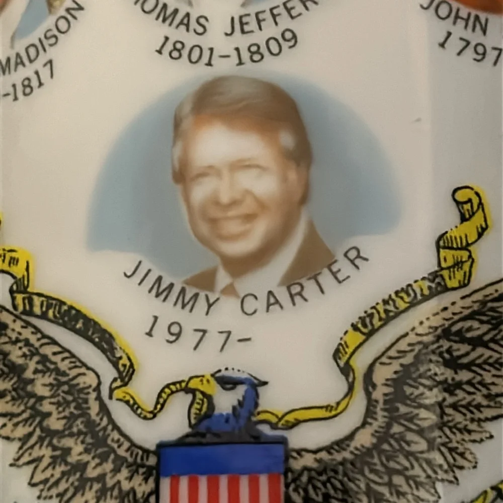 Vintage Late 70s President Jimmy Carter commemorative 8 ounce ceramic coffee mug